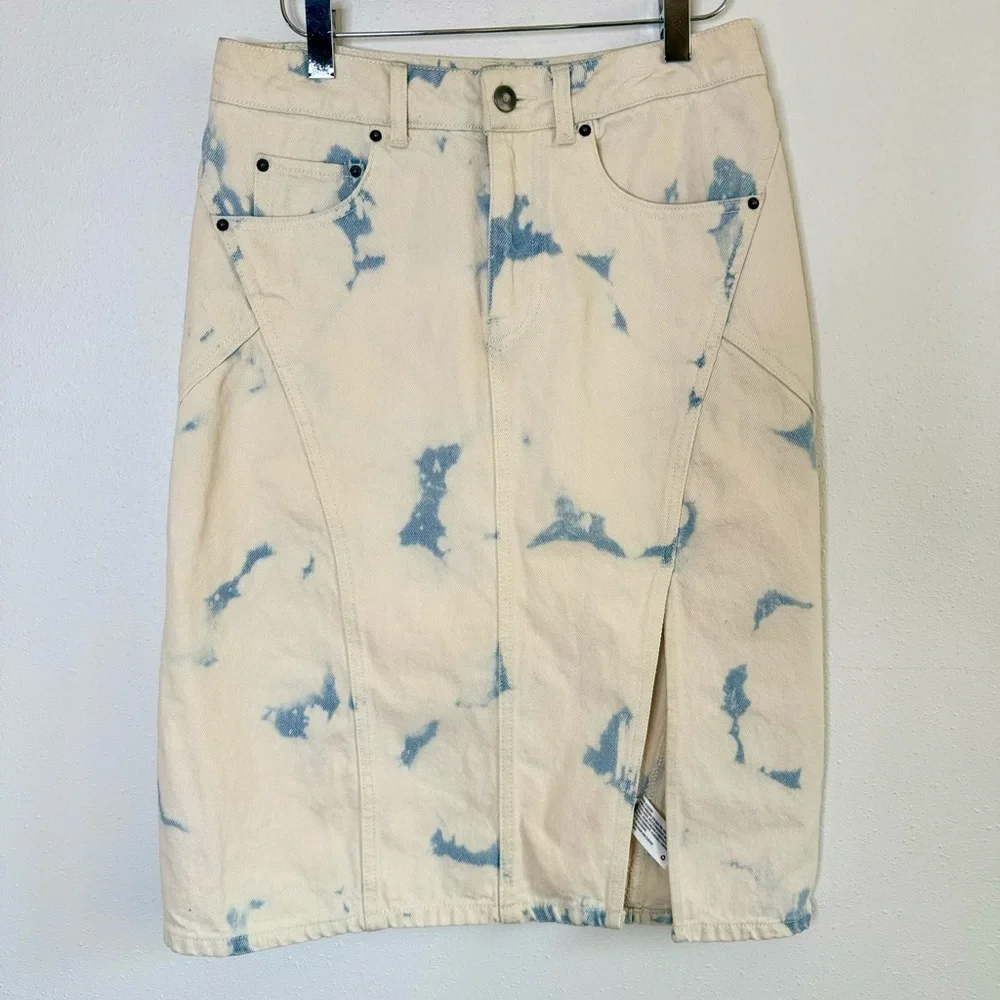 Future Collective Gabriella Karefa-Johnson Bleach Wash Denim Midi Skirt